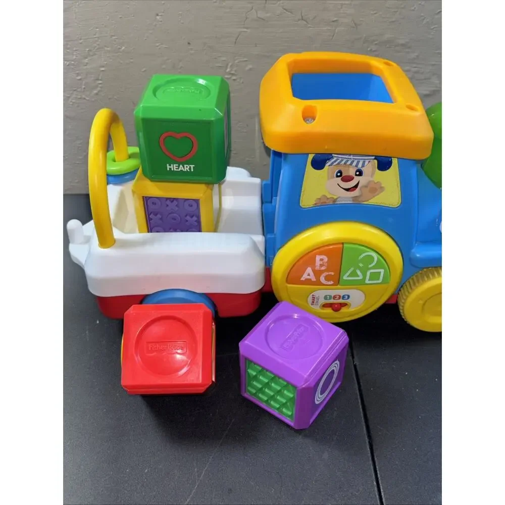 Fisher-Price Laugh & Learn First Words Crawl Along Train & Peek-A-Blocks Tested